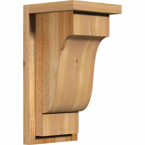 Ekena Millwork Newport Rough Sawn Corbel w/Backplate, Western Red Cedar, 8"W x 8"D x 16"H COR08X08X16NEW01RWR - main